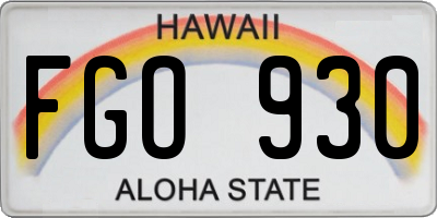 HI license plate FGO930