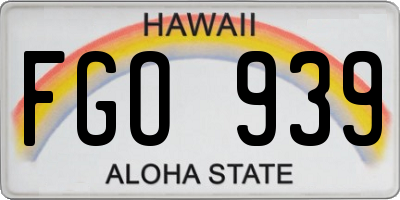 HI license plate FGO939