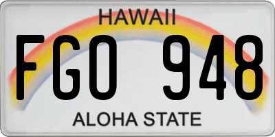 HI license plate FGO948