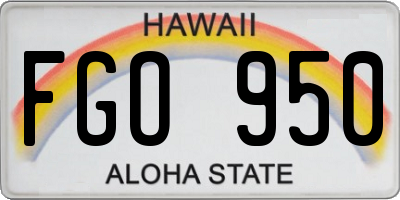 HI license plate FGO950