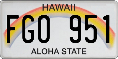 HI license plate FGO951