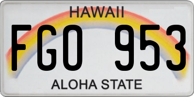 HI license plate FGO953