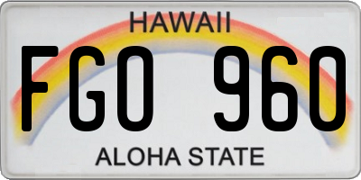 HI license plate FGO960