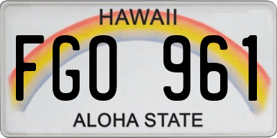 HI license plate FGO961