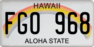 HI license plate FGO968
