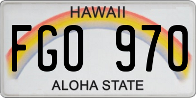 HI license plate FGO970