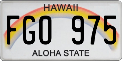 HI license plate FGO975
