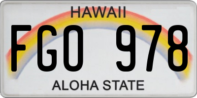 HI license plate FGO978