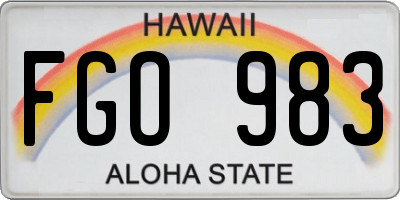 HI license plate FGO983