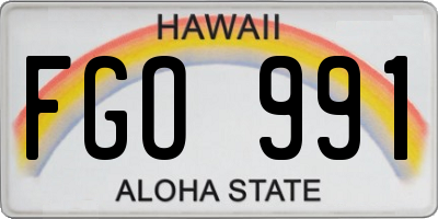 HI license plate FGO991