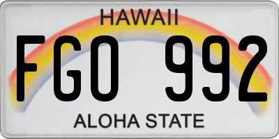 HI license plate FGO992