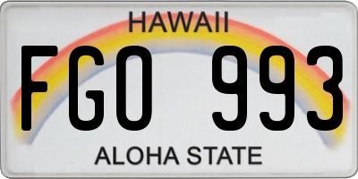 HI license plate FGO993