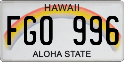 HI license plate FGO996