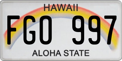 HI license plate FGO997