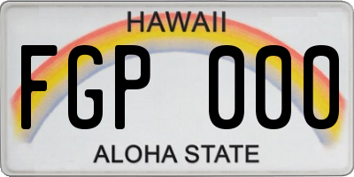 HI license plate FGP000