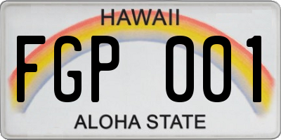 HI license plate FGP001