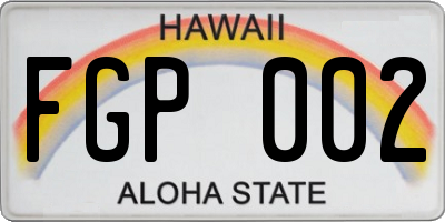 HI license plate FGP002