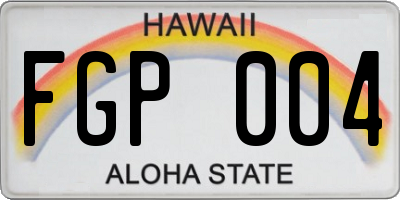 HI license plate FGP004