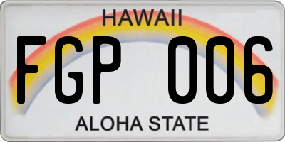 HI license plate FGP006