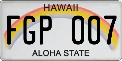 HI license plate FGP007