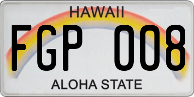 HI license plate FGP008