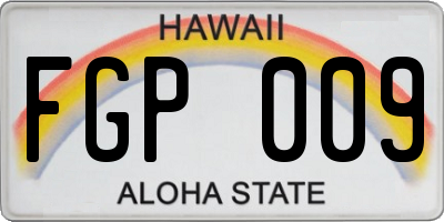 HI license plate FGP009