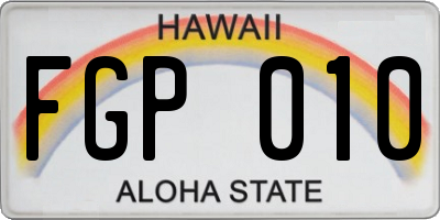 HI license plate FGP010
