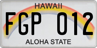 HI license plate FGP012