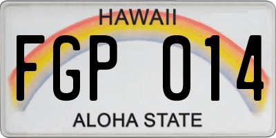 HI license plate FGP014