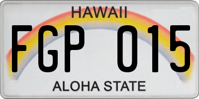 HI license plate FGP015