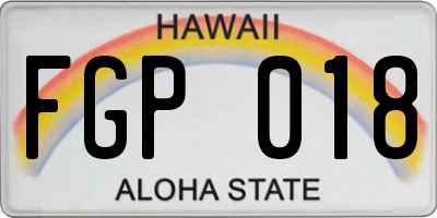 HI license plate FGP018