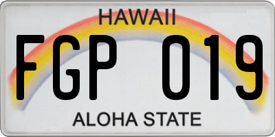 HI license plate FGP019