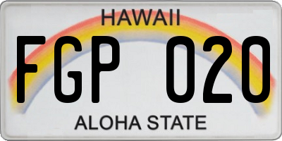 HI license plate FGP020