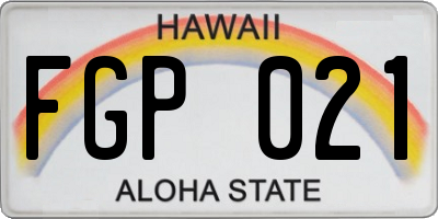 HI license plate FGP021
