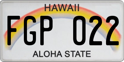 HI license plate FGP022