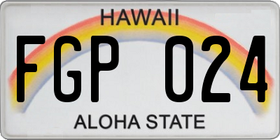 HI license plate FGP024