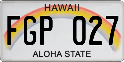 HI license plate FGP027