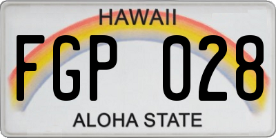 HI license plate FGP028