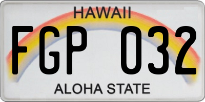 HI license plate FGP032