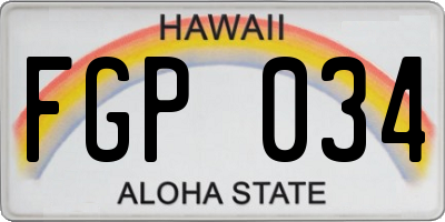 HI license plate FGP034