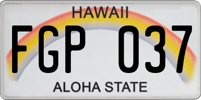 HI license plate FGP037