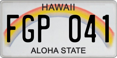 HI license plate FGP041