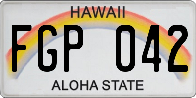 HI license plate FGP042