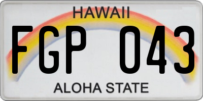 HI license plate FGP043