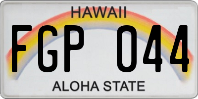 HI license plate FGP044