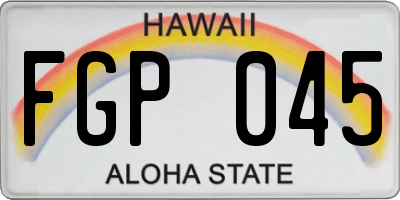 HI license plate FGP045
