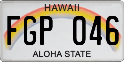 HI license plate FGP046