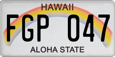 HI license plate FGP047