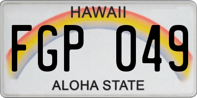 HI license plate FGP049