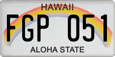 HI license plate FGP051